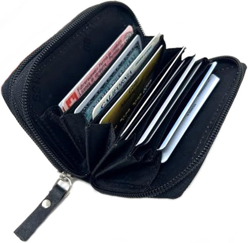 Alpine Swiss Womens Accordion Organizer Wallet Leather Credit Card Case ID Black...