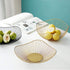 Short Curved-Edge Modern Creative Stylish Single Tier Dish,Metal Iron Wire Fruit Vegetables Bread Decorative Stand Serving Bowls Basket Holder (Bl...
