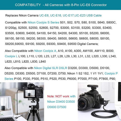 MaxLLTo 5ft USB Data Charger Cable for Sony Cyber-Shot DSC-S650 DSC-S700 DSC-S750 DSC-S780 DSC-S800 DSC-S950 Digital Camera...