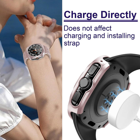 12+4 Pack Case for Samsung Galaxy Watch 7 Ultra 47mm with Tempered Glass Screen Protector, Waterproof Hard PC Scratch Resistant Protective Cover C...