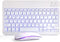Ultra-Slim Bluetooth Keyboard and Mouse Portable Mini Wireless Keyboard Rechargeable 7-Color Backlit for Apple iPad iPhone Samsung Tablet iPhone S...