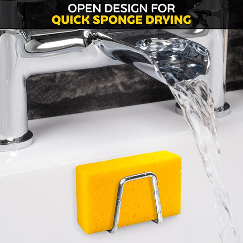 NADOBA Stainless Steel Sponge Holder for Kitchen Sink – Compact & Durable, Easy to Install, Keeps Sponge Dry, Saves Storage Space, Suitable for Me...