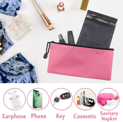 Sanitary Napkin Disposal Bags, Feminine Personal Disposal Bags, 200pcs Grey Opaque Bags and 2pcs Pink Sanitary Napkin Storage Bags for Sanitary Di...