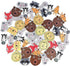 50Pcs Animal Wooden Buttons Cute 2 Holes Mixed Cartoon Wood Button for Sewing Art Craft, DIY Crafts, Scrapbooking, Sewing, Cardmaking...