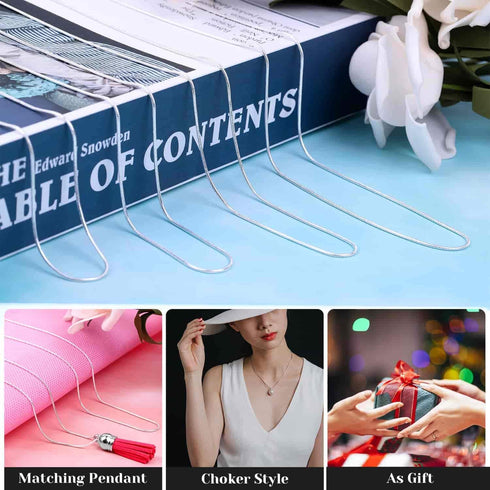 30 Pack Chains for Jewelry Making, Paxcoo Necklace Chains Bulk Silver Plated Snake Chains for Necklace Jewelry Making, 1.2 mm (22 Inches)...