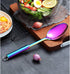 Berglander Solid Spoon, Stainless Steel Rainbow Solid Cooking Spoon With Titanium Plating, Colorful Solid Serving Spoon, Kitchen Spoons, Spoon for...