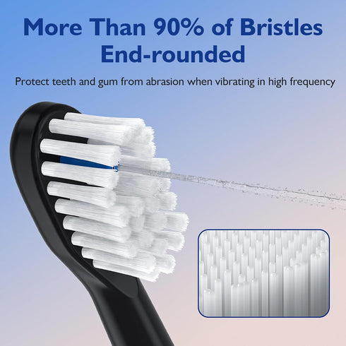 Toothbrush Heads Replacements for Water-Pik Sonic Fusion and Sonic Fusion 2.0, SF01, SF02, SF03 & SF04, Transparent Bristles, Original Shape with ...