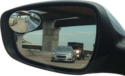 Blind Spot Car Mirrors: Semi Oval Convex Rear View/Side Car Mirror |Automotive Exterior Accessories | Blindspot Stick On Mirror For Car By Utopica...