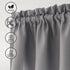 Hiasan Valance Curtains for Kitchen Blackout Thermal Insulated Solid Window Curtain Valance, Grey, 42 x 18 Inches, 1 Panel...