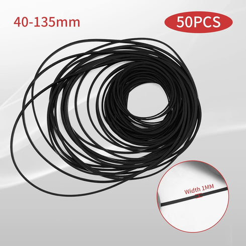 Recorder Rubber Belts, Cassette Recorder Repair Maintenance Mix Cassette Rubber Square Belt 40-135MM (50PCS)...