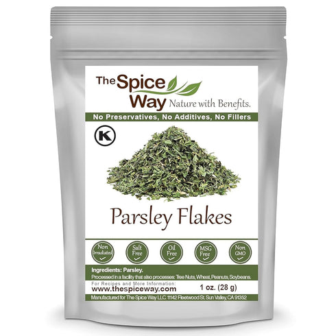The Spice Way Parsley Flakes - Burst of Freshness in Every Dish! (1 oz) Dried Chopped Leaf - Non -GMO & Vegan-Friendly...