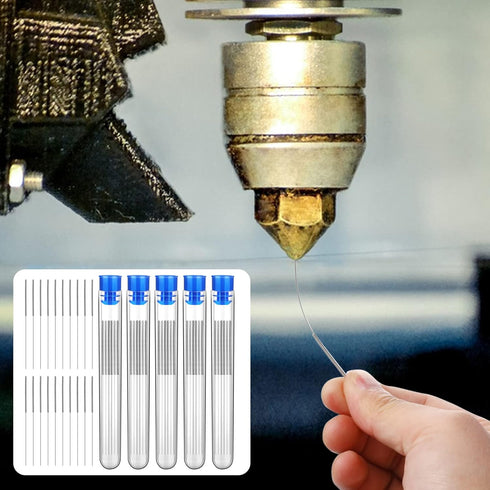 50 Pieces 3D Printer Nozzle Cleaning Kit,0.4 mm Stainless Steel Needles Cleaner 3D Printer Nozzle Cleaner 3D Printer Accessory...