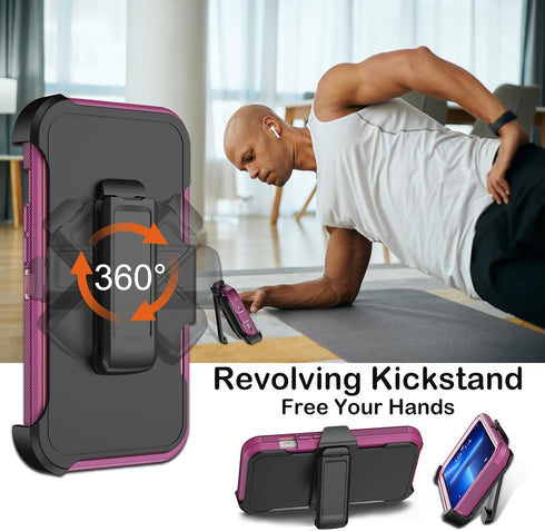 for iPhone 13 Pro Case with Belt Clip Holster & Kickstand,Built-in Screen Protector,Heavy Duty Shockproof Drop Protection Military Grade Full Body...