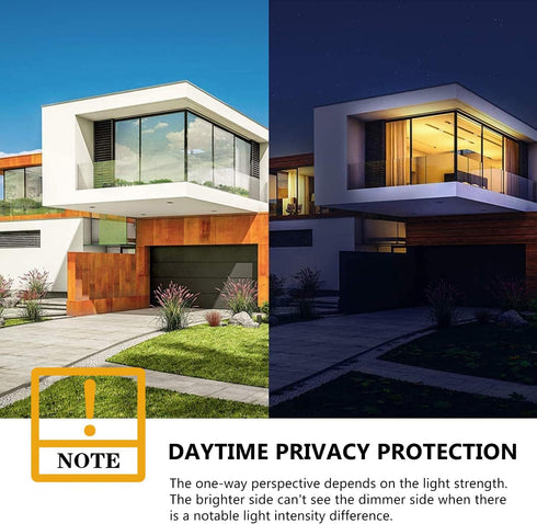 WochiTV Window Tint for Home, One Way Privacy Window Film, Glass Mirror Tint Non Adhesive Static Cling UV Blocking Heat Control Reflective Solar V...
