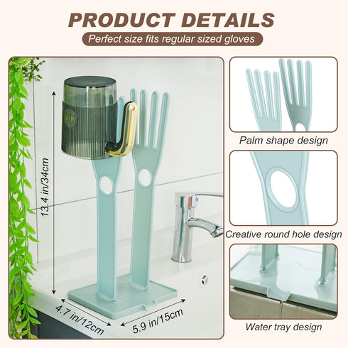 2 Pieces Kitchen Glove Holder Glove Drying Rack Drying Dryer Rack Plastic Mitten Rubber Rack Gloves Hanger Sink Stand Towel Reusable Towel Storage...