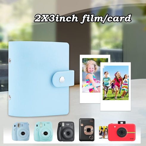 52 Pockets Mini Photo Album for Fujifilm Instax Mini Instant Film, Polaroid Snap, Z2300, SocialMatic Instant Cameras & Zip Instant Printer (Blue, ...