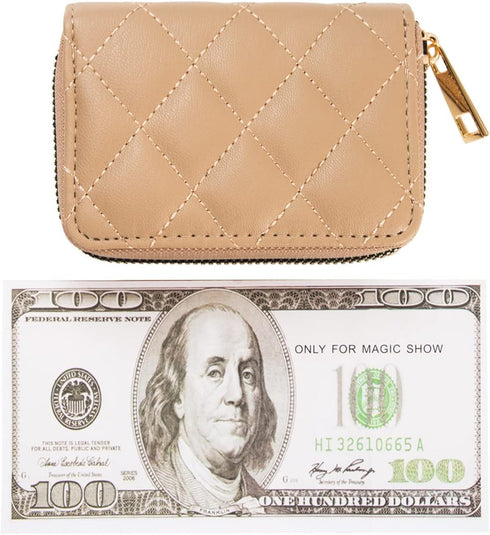 RFID Small Wallet Women Mini Credit Card Holder Organizer Case with Zipper Slim Almond...