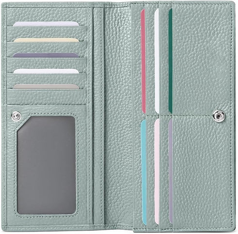 GOIACII Wallets for Women RFID Blocking Ultra Slim Leather Credit Card Holder Clutch...