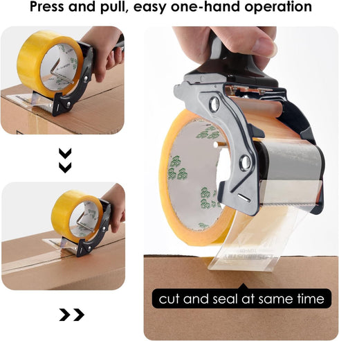 Rapid-Replace Packing Tape Dispenser Gun with Extra Blade, 2IN(50mm) Lightweight Ergonomic Industrial Handheld Heavy Duty Tape Cutter for Carton, ...