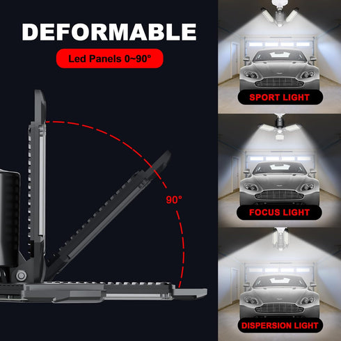 Motion Sensor Garage Light, 80W Motion Sensor Light Indoor,Deformable Garage Light Ceiling LED,8000LM Super Bright Motion Activated LED Shop Light...