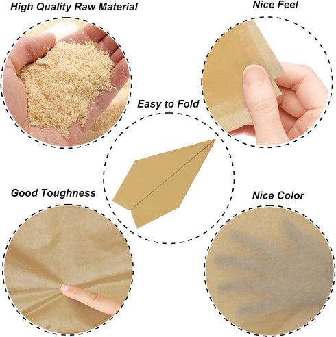 Jkopsnr 100 Sheets Kraft Tissue Paper 20x14 Inches Kraft Tissue Paper for Gift Bags Kraft Wrapping Tissue Paper Bulk for DIY Crafts Birthday Baby ...