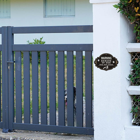 Beware of Dog Sign, 2 Pack Beware of Dog Signs for Fence, 10.6x7.7 Inch Rust Free Aluminum Metal Sign, Fade Resistance, UV Protected, Indoor/Outdo...