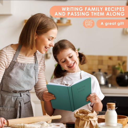 Recipe Book, Blank Recipe Books to Write in Your Own Recipes, Waterproof Hardcover cook books with Prompts and Contents A5-Beige...