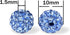 100PCS 10mm Rhinestone Beads for Jewelry Making, Light Blue Sparkle Crystal Clay Beads for Crafting,Shamballa Diamond Beads Bulk,Disco Ball Beads ...
