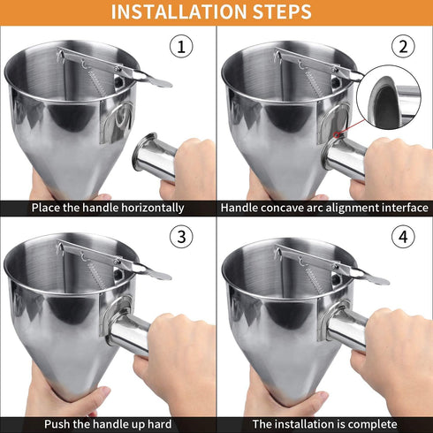 MyLifeUNIT Stainless Steel Pancake Batter Dispenser, Funnel Dispenser with Stand for Takoyaki and Baking...