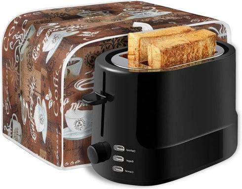 JEOCODY Toaster Bread Maker Cover with Handle - Coffee Theme Print, Wide Slot, Dust Protection...