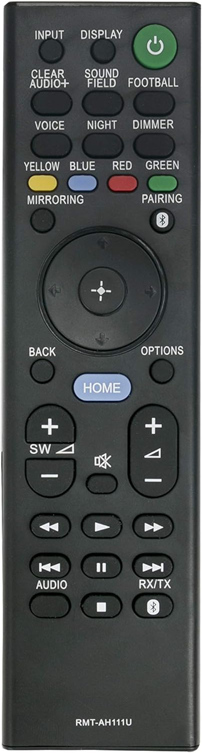 RMT-AH111U Replaced Remote fit for Sony Home Theatre HT-RT5 HT-ST9 SA-RT5 SA-ST9 SS-WST9 SA-ST9 SA-WST9 SA-RT5 SA-SLRT5 SA-SRRT5 SA-WRT5 Soundbar ...