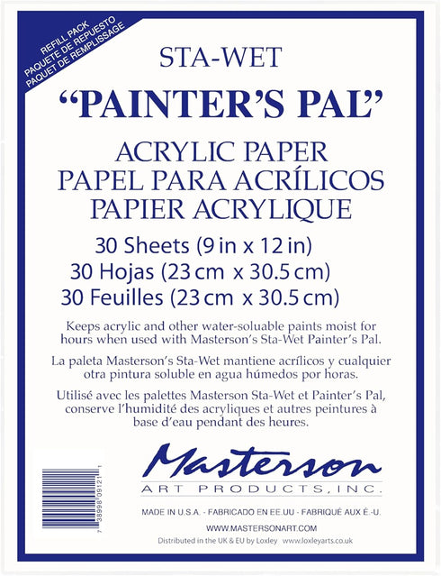 Masterson Sta-Wet Painter’s Pal Palette Acrylic Paper Refill 30 Sheets...