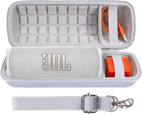 co2CREA Hard Travel Case Replacement for JBL Flip 6 FLIP 5 Waterproof Portable Bluetooth Speaker (White Case)...