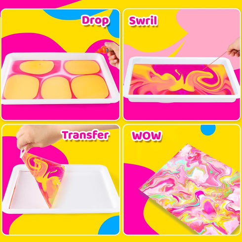 Titoclar Art Supplies for Kids Girls,Water Marbling Paint Kit,Arts & Crafts for Kids Ages 8-12 6-8 3-5, Birthday Gifts Toys for Girls 3+ Years Old...