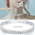 3 Pieces Women Rhinestone Jewelry Set Rhinestone Choker Necklace Crystal Bracelet Crystal Big Hoop Earrings for Wedding Bridal Party (Stylish 3 Ro...