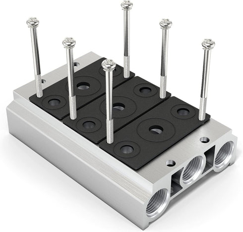 TAILONZ PNEUMATIC 200M 3-Position Manifold 4V210-08 1/4 Inch Solenoid Valve Base Manifold Solenoid Valve Base With Accessories...
