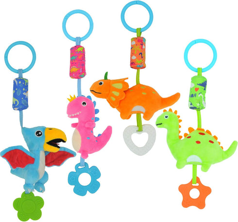 Baby Toys for 0 3 6 9 12 Months, Soft Rattle Wind Chime Car Seat Crib Stroller Toys, Dinosaur Baby Hanging Toys Birthday for Baby Boys and Girls...