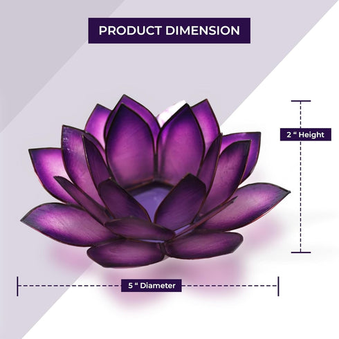 Capiz Shell Lotus Flower Decor Tealight Candle Holder for Serene Ambiance - Handmade Decorative Candle Holders for Meditation, Yoga, and Relaxatio...