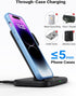 INIU 3 in 1 Wireless Charging Station, 15W Fast Qi-Certified Phone Wireless Charger Stand Dock for Apple Watch Series 8 7 6 5 4 3 SE Ultra, iPhone...