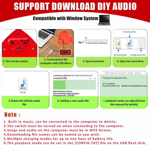 Voice Recorder, 16min USB Downloadable & Recordable Sound Chips Module for Stuffed Animals,Personal Voice Message for Mother's Day Christmas Plush...