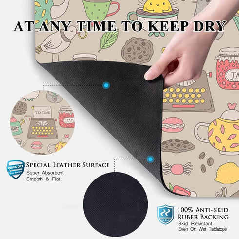 GOLLEY Coffee Mat - Fits Most Drip Coffee Makers and Small Appliances, Ideal for Coffee Bar Accessories,Dish Drying Mat, and drying mat for kitche...