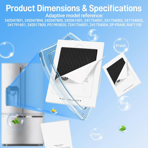 Refrigerator Air Filter Replacement for Frigidaire PAULTRA Pure Air Ultra and Electrolux EAFCBF Fridge Replace 242061001, 242047801, 242047804-6 P...