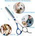 Blue & Silver Chunker Dog Grooming Scissors with Decorative Imitation Diamond Sharp and Durable 7.0'' 9CR Stainless Steel Pet Cat Trimming Shears ...