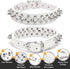 Spiked Dog Collar White Soft Pu Leather Funny Mushrooms Rivet Spike Studded Puppy Collar Adjustable Outdoor Pet Dog Collar for Small Medium Large ...