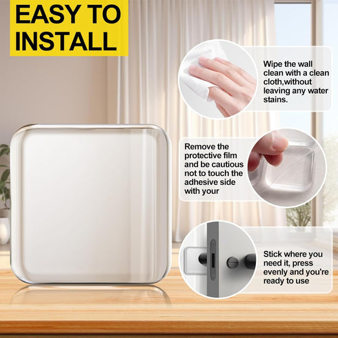 Door Stoppers Wall Protector, 8 PCS Silicone Door Knob Wall Protector with Strong Self-Adhesive Backing, Upgraded Thickened Reusable Door Bumper -...