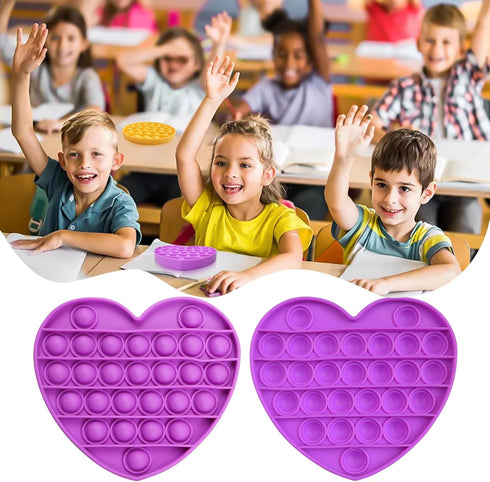 4 Pack Pop it Fidget Toys, Silicone Push Pop Fidget Toy for Kids & Adults, Stress Relief Bubble Toys for Learning Education Office Classroom ect...