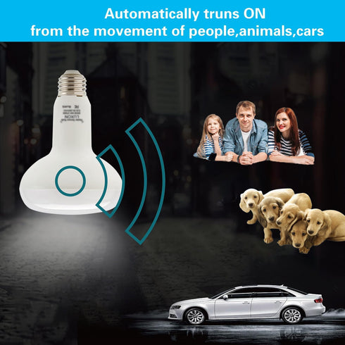 LUXON 9W BR30 Radar Motion Sensor Light Bulbs, Detector Dusk to Dawn 90W Equivalent,Smart Led Lamp Lighting,Indoor Outdoor Auto On/Off E26 Base So...