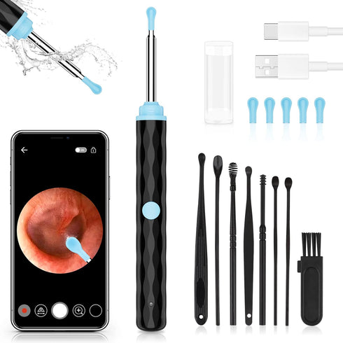 Ear Wax Removal, Ear Cleaner Camera with 1296HD, Ear Wax Removal Kit with 8 Pcs Ear Cleaning Tools, Ear Camera with 6 LED Lights, Ear Cleaner for ...