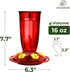 Kingsyard Hummingbird Feeder for Outdoors Hanging - 6 Bee Guard Feeding Ports & Built-in Ant Moat, Wild Bird Feeder for Outside Garden Yard Patio ...