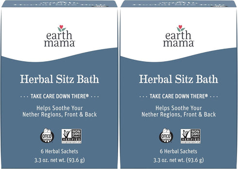 Earth Mama Herbal Sitz Bath | Pregnancy & Postpartum Essentials, Soothing Sitz Bath for Hemorrhoids with Witch Hazel, & Calendula, 6-Count (2-Pack...